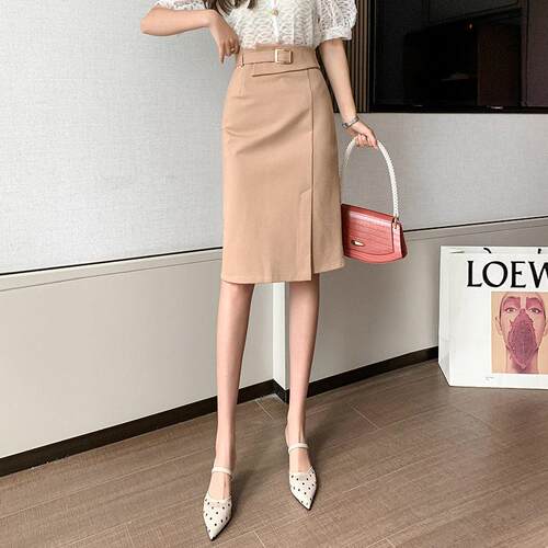 Half length skirt for women, high waisted mid length