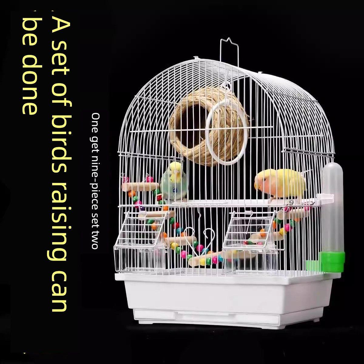 虎皮鸟笼牡丹珍珠黑凤凰笼小小观赏金属豪宅养殖笼