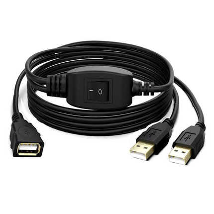 适用惠普打印机接口双头数据线电脑共享U鼠标键盘连接线一拖二usb