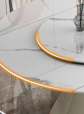 奢岩板餐C328约桌椅组合旋转家用小户现代轻简方圆型两用伸缩折叠