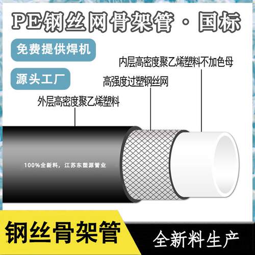 hdpe钢丝网骨架管pe给水管消防管自来水管dn160dn110市政水管加厚