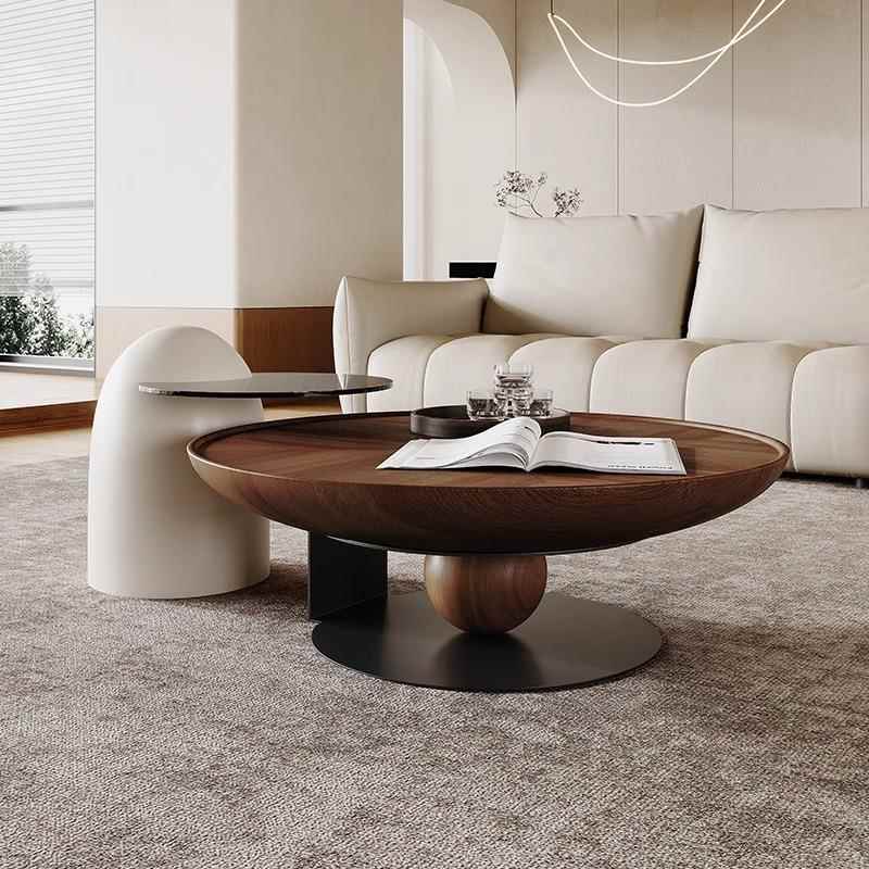 2025新款圆形茶几边几组合现代简约客厅家用小户型轻奢高级感网红