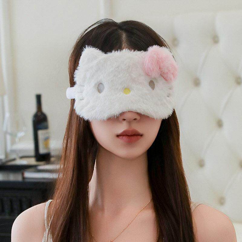 韩版可爱毛绒软萌甜美猫咪眼罩女宿舍睡眠缓解疲劳遮光睡眠眼罩
