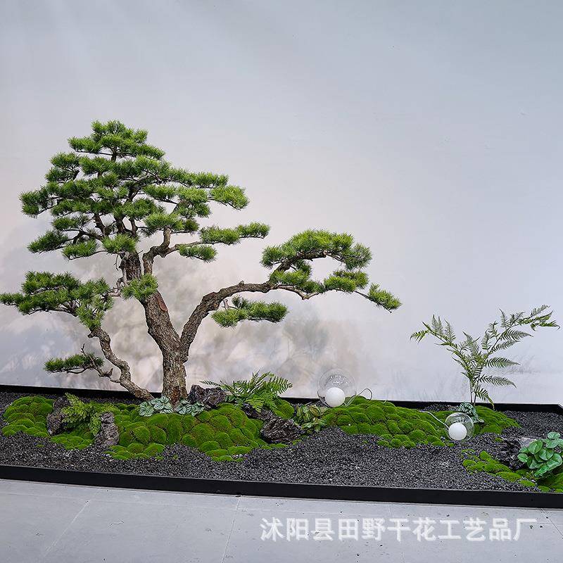 精品仿真迎中客松迎客松假罗汉树松新式造景仿真下绿植橱窗楼梯装