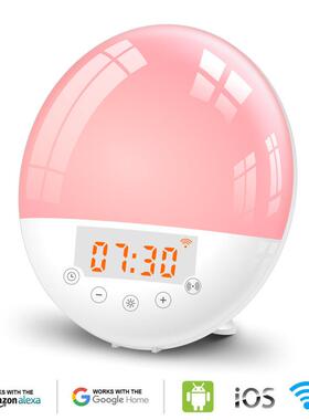智APP语音控制唤醒灯日七彩色LED睡眠D8-S灯模能拟出日落起床变闹