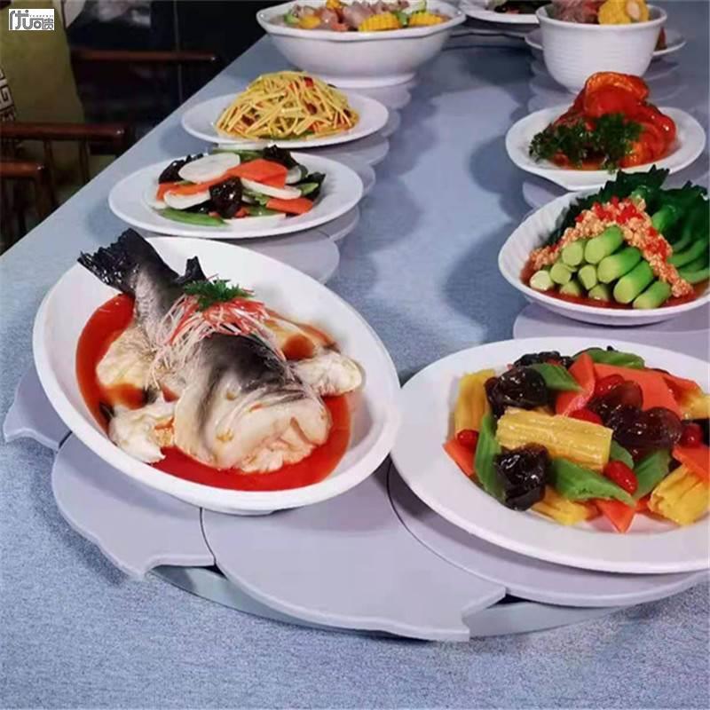 家用长桌手动旋转转盘可调节椭圆形转盘聚会餐桌转盘春节聚餐转盘