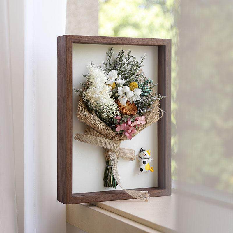 干燥花相框立体中空diy定制植物标本展示框永生花保存实木挂墙画