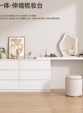实木梳妆斗柜一卧室简约柜现体代书桌化IHO妆台化台妆床尾柜化妆