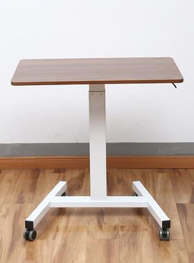 气动自动升降桌家用站立式沙发床边可移动懒人办公电脑桌工作桌