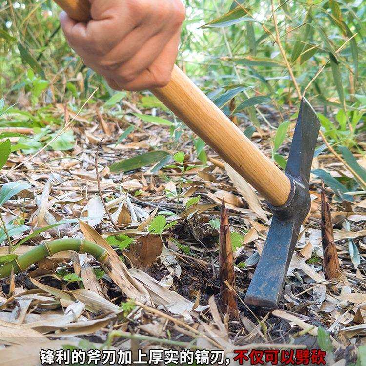 户外两用迷你十字小洋镐斧锄头锰钢手工一体锻打多功能挖笋工兵农