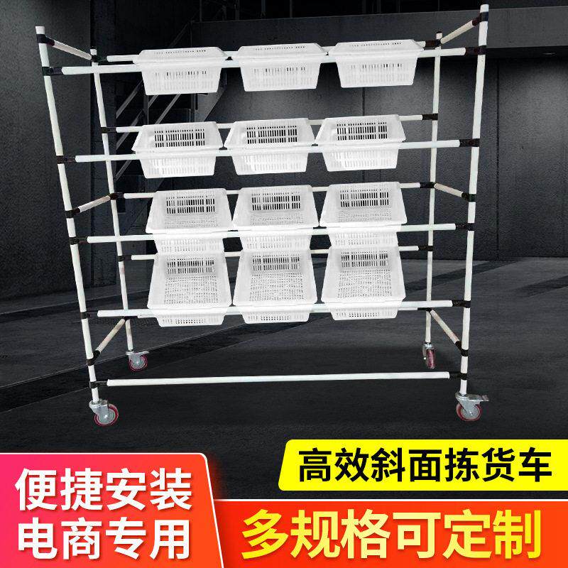 电商工具车四轮物流车快递仓库配货车分拣车斜面拣货车分分配货车