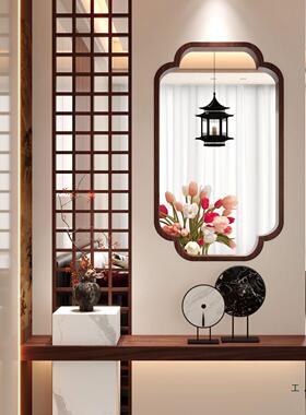 宋F99HMT7T美格栅小轩窗茶复古风实木玄关隔断造景室宋式代屏风海