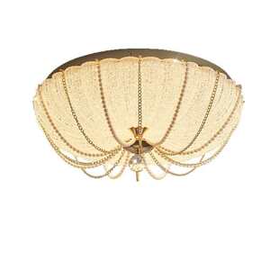 法式 房间顶灯 卧室吸顶灯led圆形南瓜灯轻奢水晶书房主卧设计师款