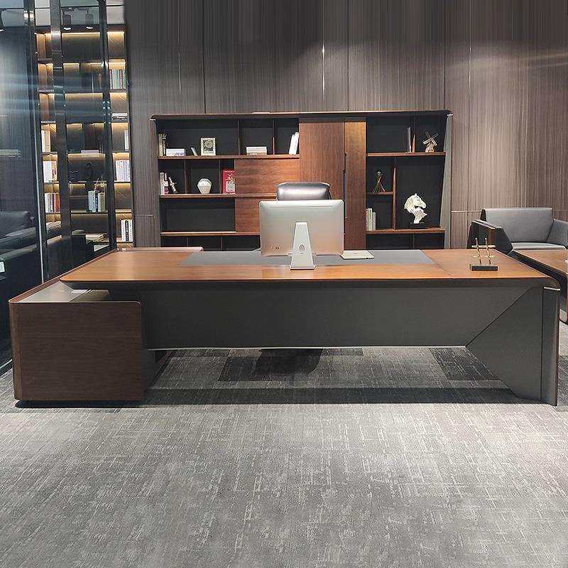 新中式办公桌老板桌总裁桌实木高档大气总经理大班台老板桌椅组合