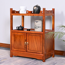 茶水柜实木新中式老榆木餐边柜家用可移动茶柜置物架客厅茶台边柜
