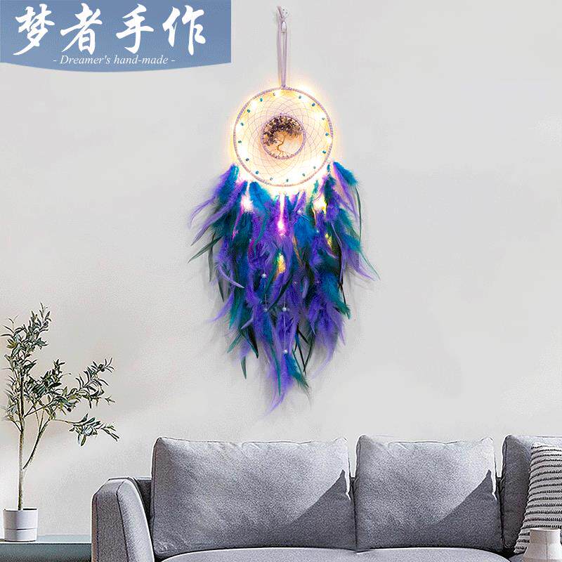 狭缝中的生命之树饰品手工绕铜线紫晶石吊坠男女通用