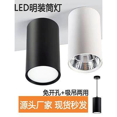 Led表面安装筒灯圆挂线聚光灯天花板安装通道背景墙斯堪的纳维亚