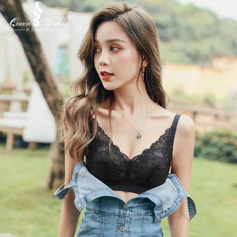 QueenWorld女王的世界泰国乳胶内衣女无钢圈文胸罩美背文胸时尚款