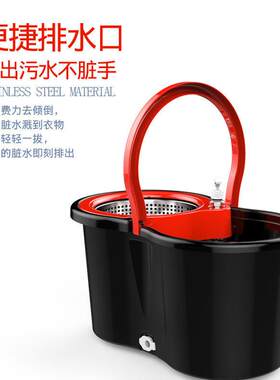全套旋转拖拖把 黑色钢篮布 桶无品牌/套装手神拖 好双驱动压旋转