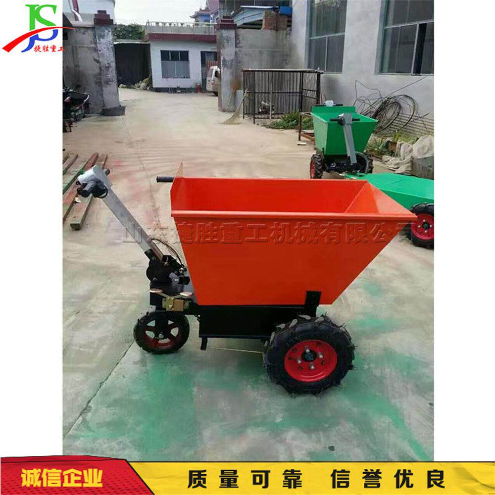 建筑工地运输搬运车小型化手推式自卸设备电动式一体推货车