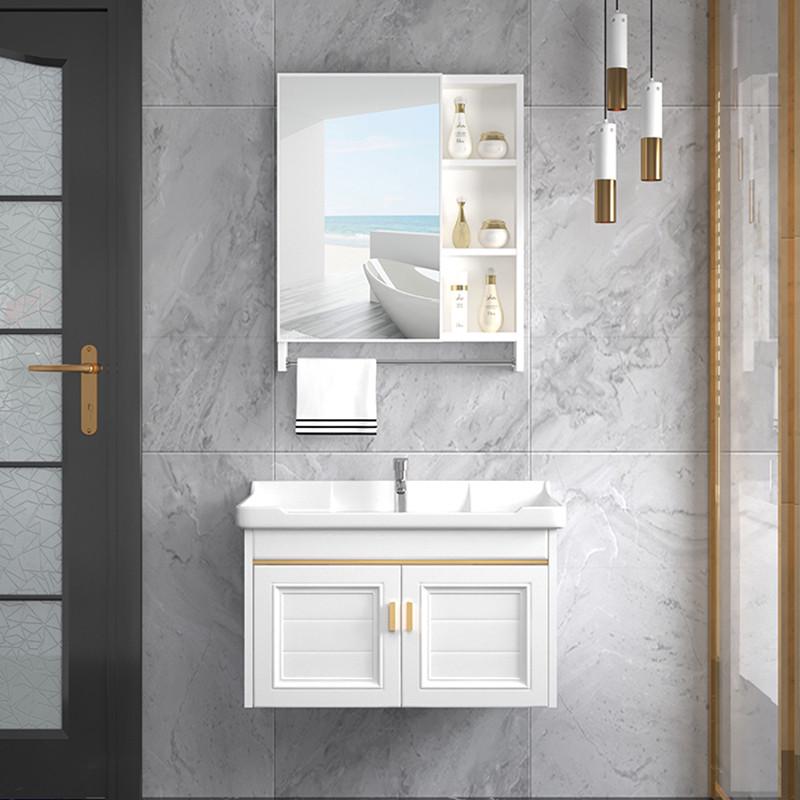 太空铝浴室柜组合卫生间陶瓷一体盆洗脸盆洗手池洗漱台面盆小户型