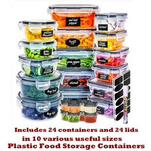 Plastic Food Storage Lunch Containers Kitchen Organization
