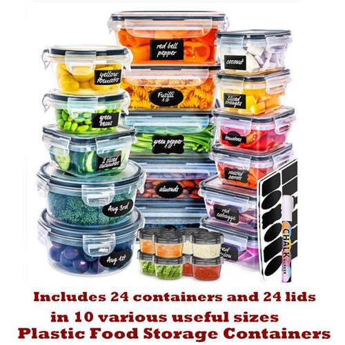 Plastic Food Storage Lunch Containers Kitchen Organization