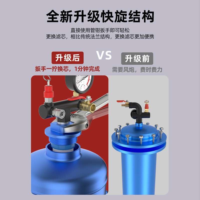 空压机干精密油水排分离器气泵压空气自金属制品动水气源缩处理器