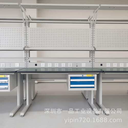 二抽带挂板多功能实验防静电工作台重型维修工作台复合板钳工桌
