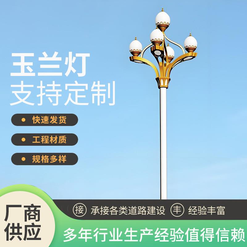 户外照明灯防水8米多头玉兰灯中华灯景观灯市政道路广场路灯