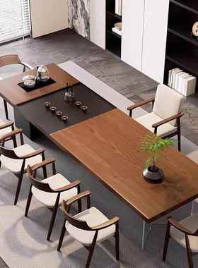 2025新款高端实木茶桌椅组合家用客厅岛台茶台一体简约轻奢高级感