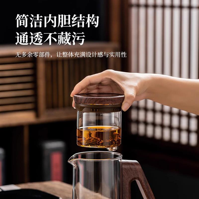 顶壶磁吸式智能定时泡茶壶全玻璃内胆自动过滤飘逸杯泡茶神器家用