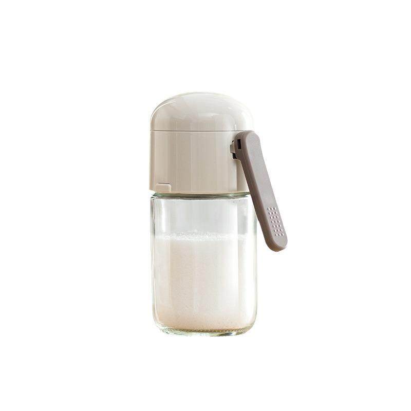 定量盐罐调料罐玻璃厨房调料盒防潮密封撒盐调味罐家用调味控盐瓶