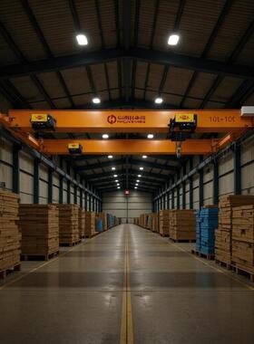 桥式单梁起重机5吨22米悬挂式大车DRS齿轮箱LD10吨工业车间厂房