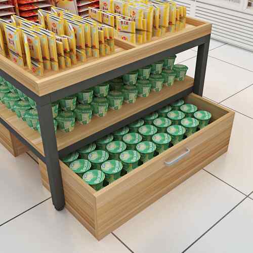 店超市产140品堆头中岛杂货架母柜婴展示台水果柜流水展示台实木