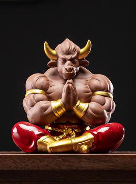 正品意牛年吉祥物家摆件招财玄关办公室桌面厅客居酒柜电视柜装创