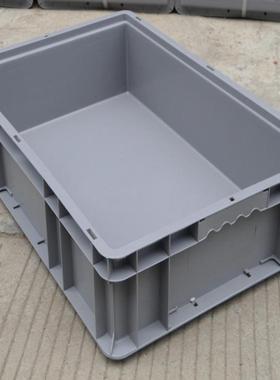 塑料E箱塑周转箱胶可带盖U汽配箱工物流箱长方形灰色业大号塑JBA
