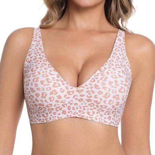 1 2 3 4PCS Leopard Print Jelly Bra Wireless Underwire