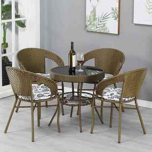 现代藤椅单人FMD靠背外椅阳台小桌椅客厅件室庭院简藤约小茶几椅