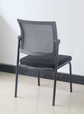 网办公椅靠背四脚舒适可会议椅家用电脑椅子背 叠放 黑色培训