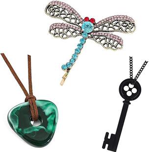 Coraline Key Pendant Necklace Seeing Stone Necklace Dragonfl