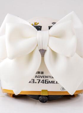 su7装饰紫色蝴蝶结金鹏电动三轮车配饰可爱公仔装饰品小配件