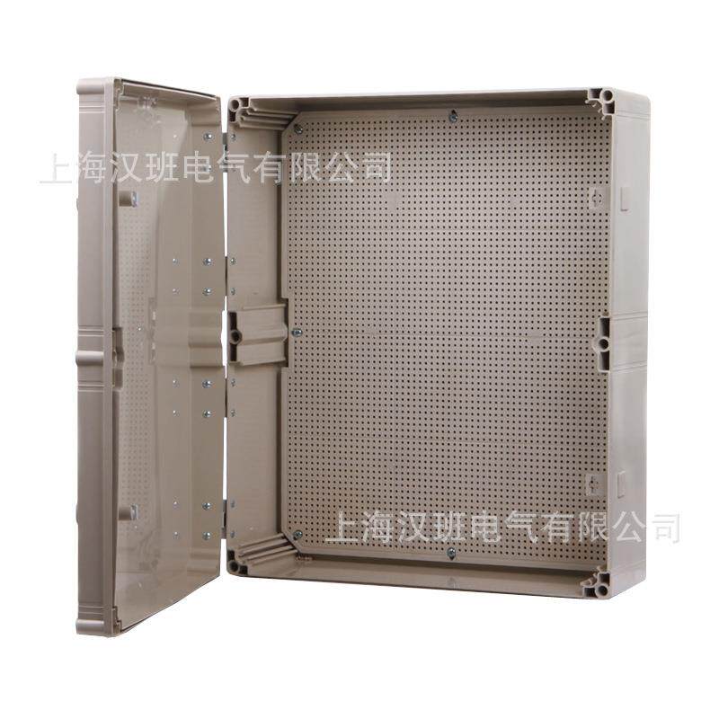 600*500*190mm带锁塑料防水电控箱合页开门式配电接线盒外壳