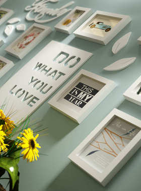包邮【金零点8122】田园/实木墙创意照片墙/相框墙