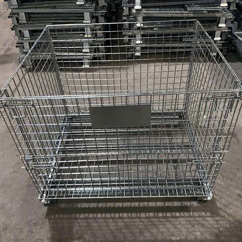 仓储折叠金582属框快递流仓笼储物笼车笼蝴蝶网格铁笼网笼带轮笼