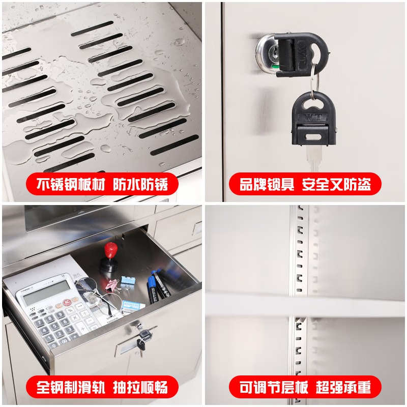 不锈钢更衣柜员工储物柜食堂碗柜无菌车间多门柜健身房浴室更衣柜