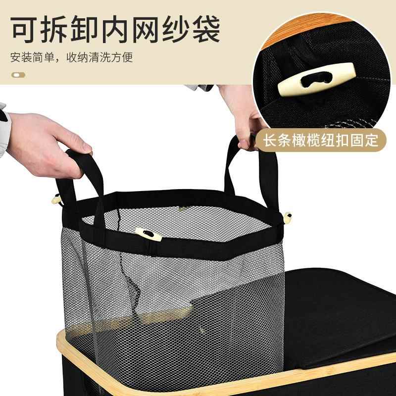 木篮布艺纳脏衣物收纳折U+001竹叠带盖家居收盒脏衣篓脏衣服收纳