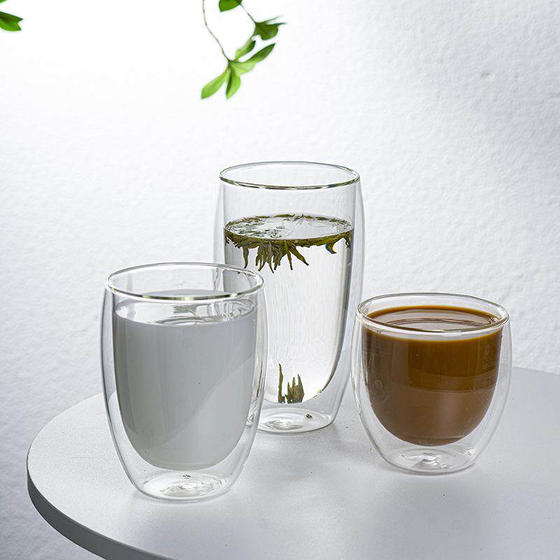 双层玻璃杯耐高温家用玻璃水杯加厚耐热咖啡杯子牛奶杯果汁杯