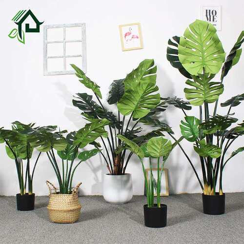 绿阁仿真绿植龟背竹 真环保pe龟背叶景观植物盆栽龟背竹