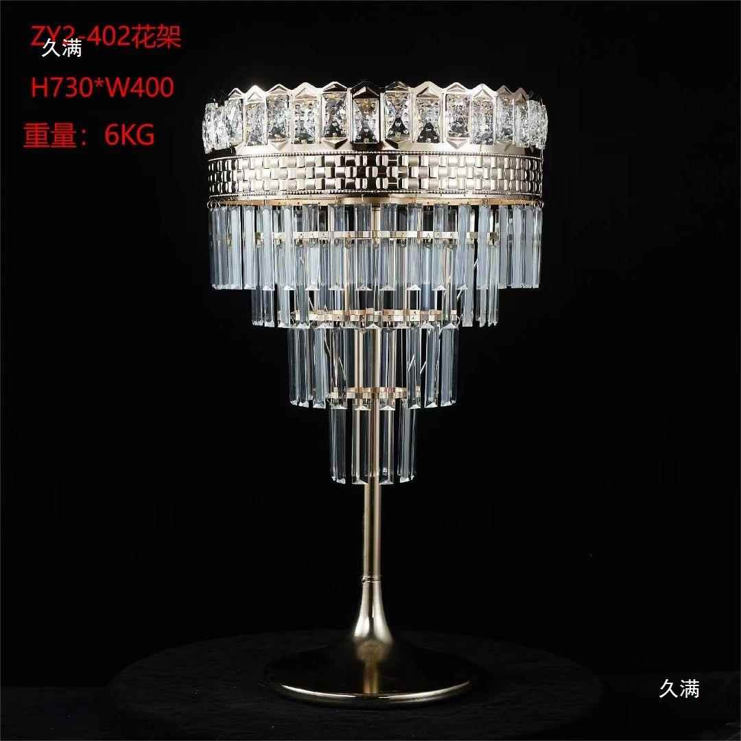 发光tlznylzn水装晶饰堂铁艺花瓶花新款宴会婚庆花架摆件婚礼器花